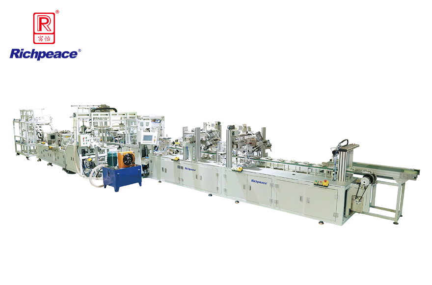 富怡全自動罩杯口罩生產線搭載預成型系統(tǒng)(釘頭帶)
